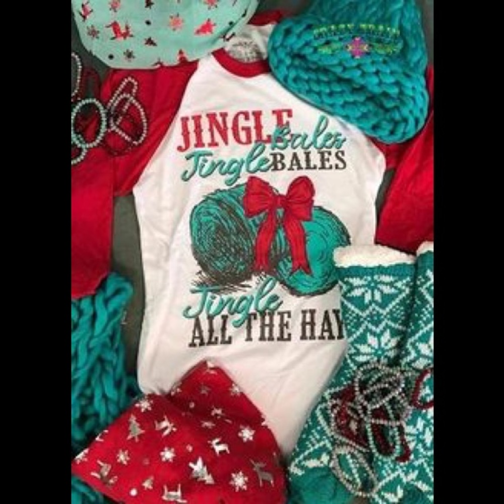 🐴HORSE Lovers!🎄Jingle Bales Christmas Tee🎄